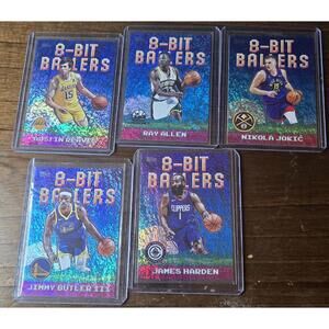 2025 TOPPS 8 BIT BALLERS FOIL PARALLEL 5 CARD LOT JOKIC REEVES 🔥